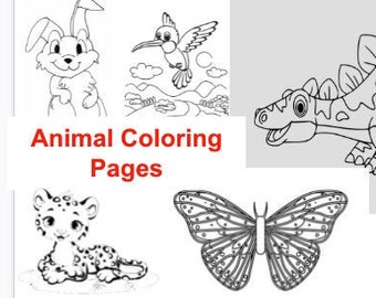 Digital/Printable Animal Coloring Pages For Kids