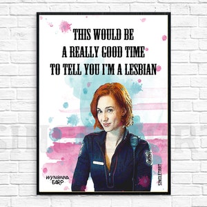 Sheriff Nicole Haught Wall Art | I&#39;m A Lesbian | DIY Printable Poster | Digital File | Waverly Earp Wayhaught Wynonna Earp