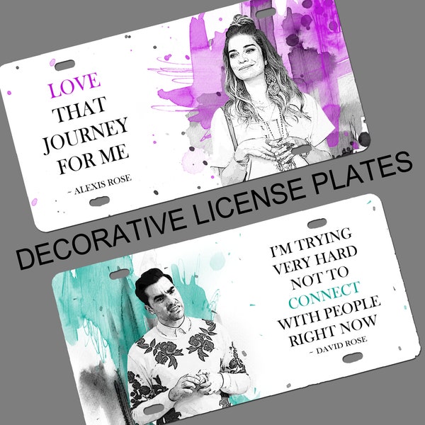 David Rose Alexis Rose License Plate | Dark Mood Collection | Schitt's Creek Wall Decor | Rose Apothecary Novelty Vanity Vehicle Tag