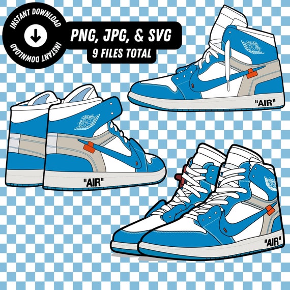 Air Jordan X off White University Blue SVG PNG & JPG - Etsy