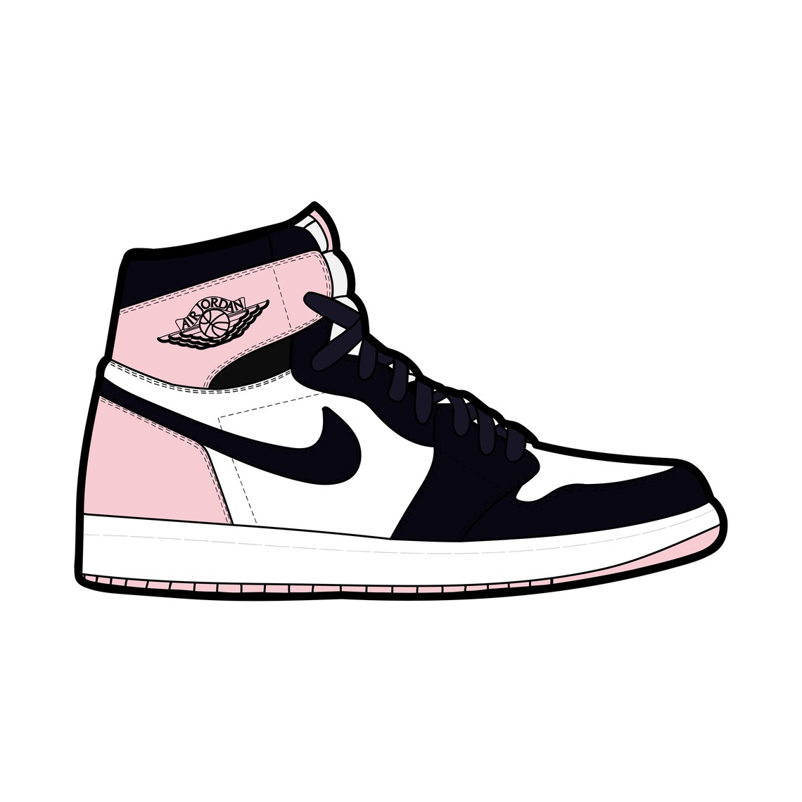 Air Jordan 1 Bubblegum Pink Retro High Single Sneaker SVG - Etsy Ireland