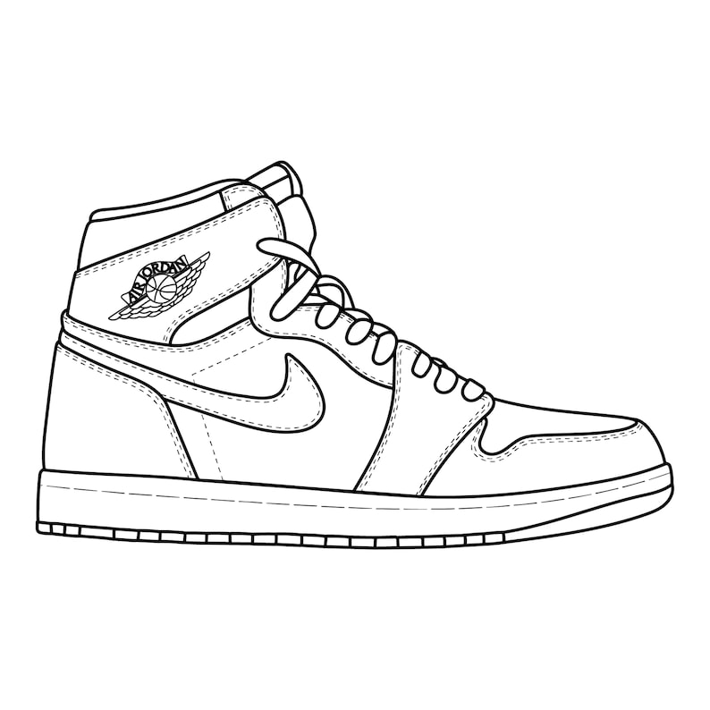 Air Jordan 1 Retro High Transparent / Black & White SVG PNG - Etsy