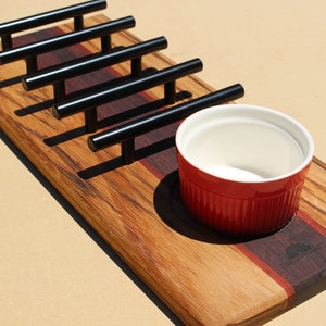 Zebrawood Taco Serving Tray w/bowl