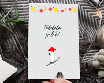 Personalised Australian Christmas Card, Aussie Christmas Cards, Galah Card, Digital download, Funny Cards, Cute Cards, Xmas card