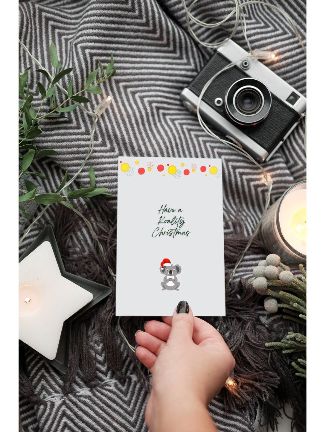 Personalised Australian Christmas Card, Aussie Christmas Cards, Koala — free download