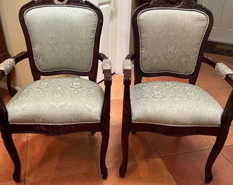 Customizable Carved Accent Chair Set