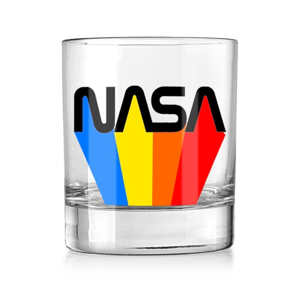 NASA 80's Retro Whiskey Tumbler - NASA Gift -  Whiskey Tumbler - Space Tumbler - Space Gift - Whiskey Glass