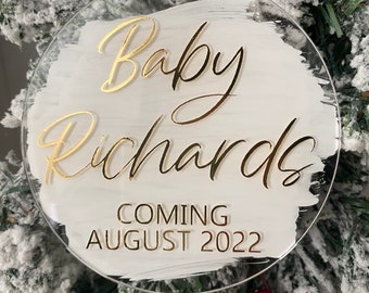 Baby Christmas Ornament, Coming Soon, Pregnancy Announcement Christmas Ornament, We're Expecting, Baby Arriving, Christmas Baby Ornament