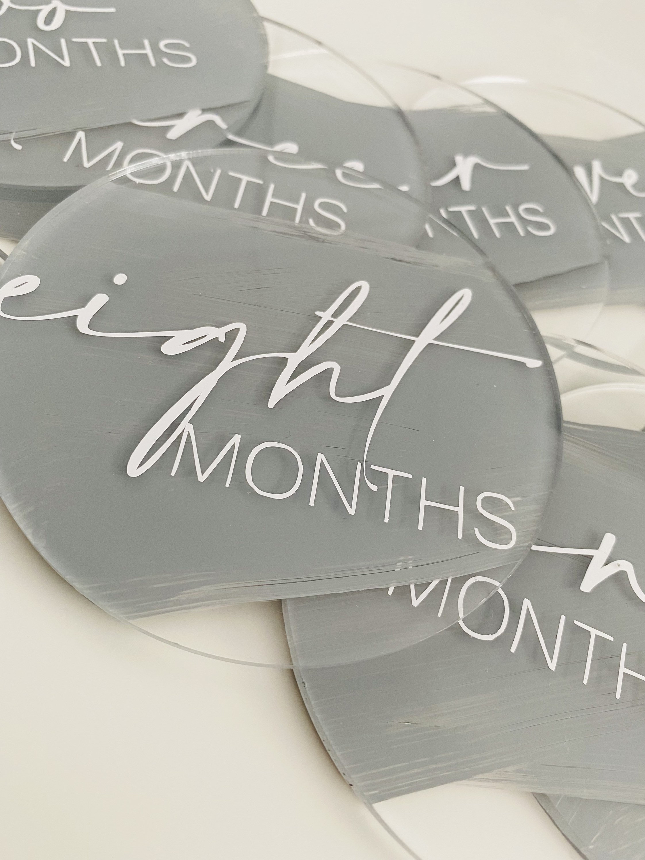 Acrylic Baby Milestone Cards, Monthly Baby Milestone Rounds, 12 Month ...