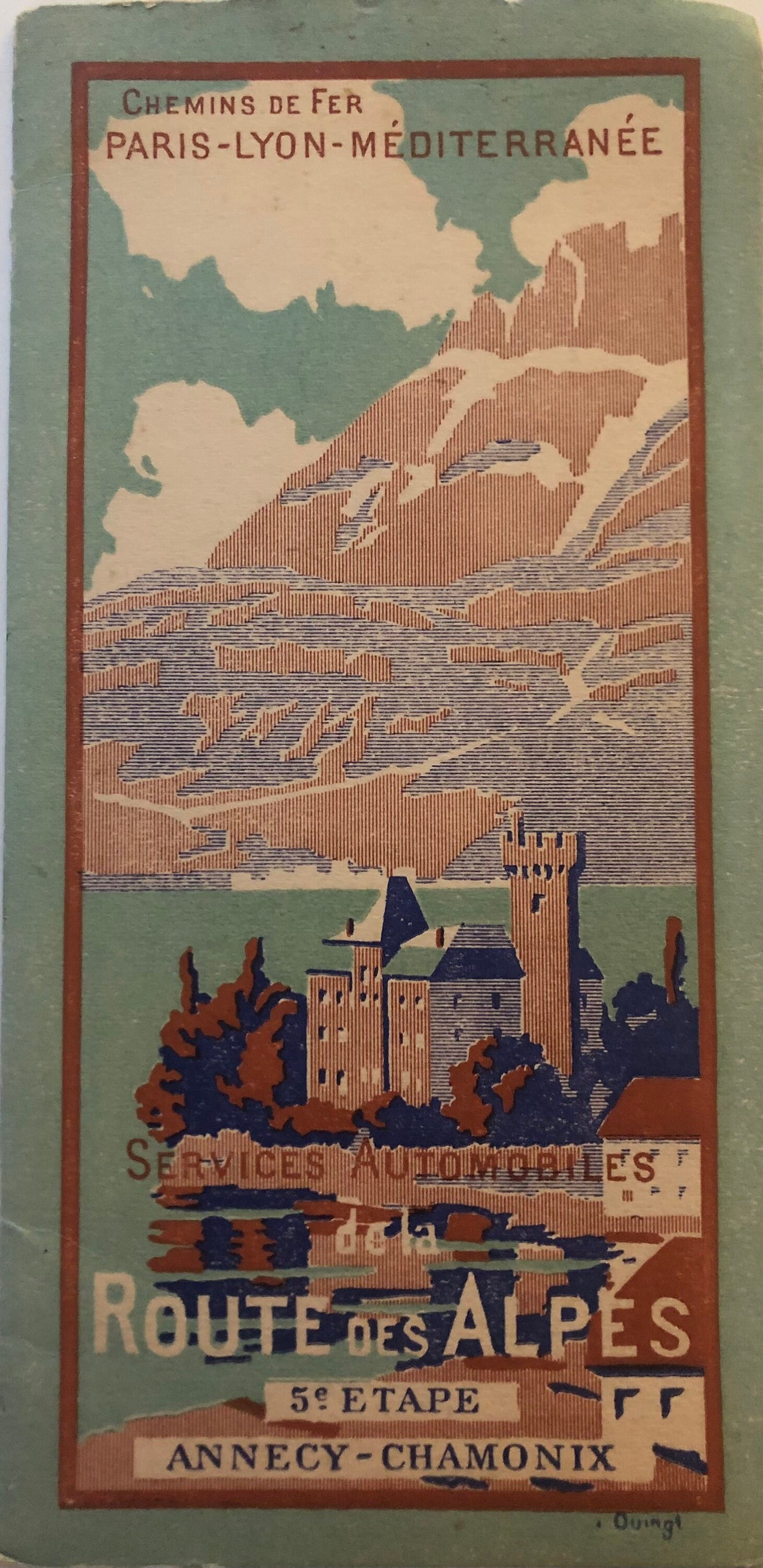 Carte Routière Paris Lyon Méditerranée de La Route Des Alpes 5 Eme Étape Annecy Chamonix Vers 1920