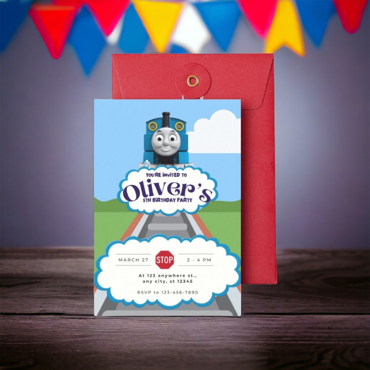 Kids Train Editable Birthday Invitation Template, Any Text Any Name ...