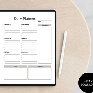 Daily Focus Planner Template | Printable Daily Focus Planner | Daily Planner Template | Printable Planner Insert, Printable Planner