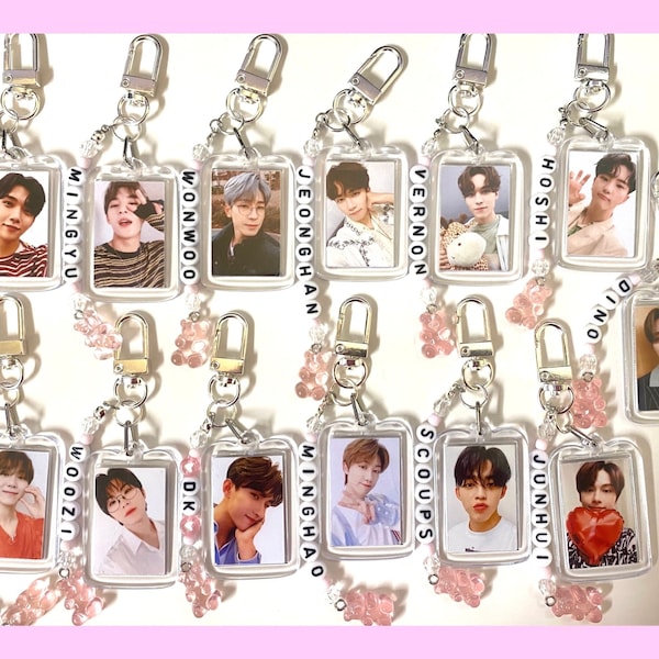 Seventeen Double Sided Photo Keychain Kpop