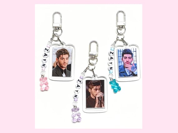 OneDirection ゼイン キーホルダー Zayn Malik Keychain - Double Sided Photo Frame With Beaded Name