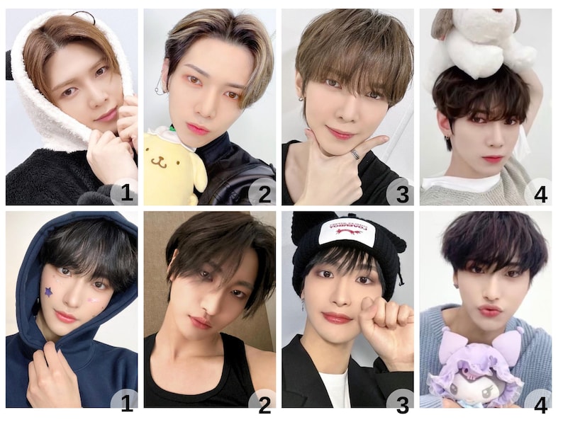 Llavero ATEEZ Kpop - Marco de fotos de doble cara con encanto de nombre con cuentas / San, Mingi, Seonghwa, Wooyoung, Hongjoong, Yeosang, Yunho, Jongho imagen 4
