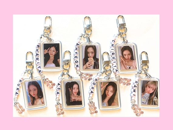 BABYMONSTER Kpop Keychain - Double Sided Photo With Beaded Name