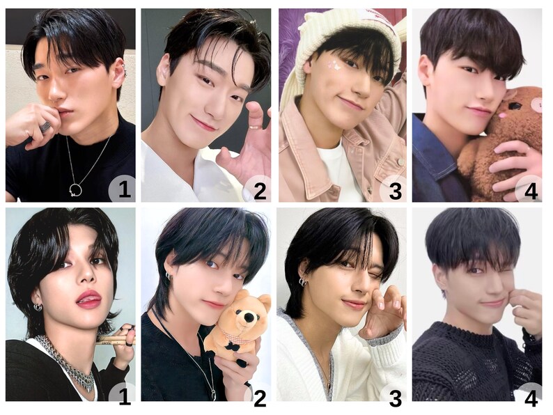 Llavero ATEEZ Kpop - Marco de fotos de doble cara con encanto de nombre con cuentas / San, Mingi, Seonghwa, Wooyoung, Hongjoong, Yeosang, Yunho, Jongho imagen 2
