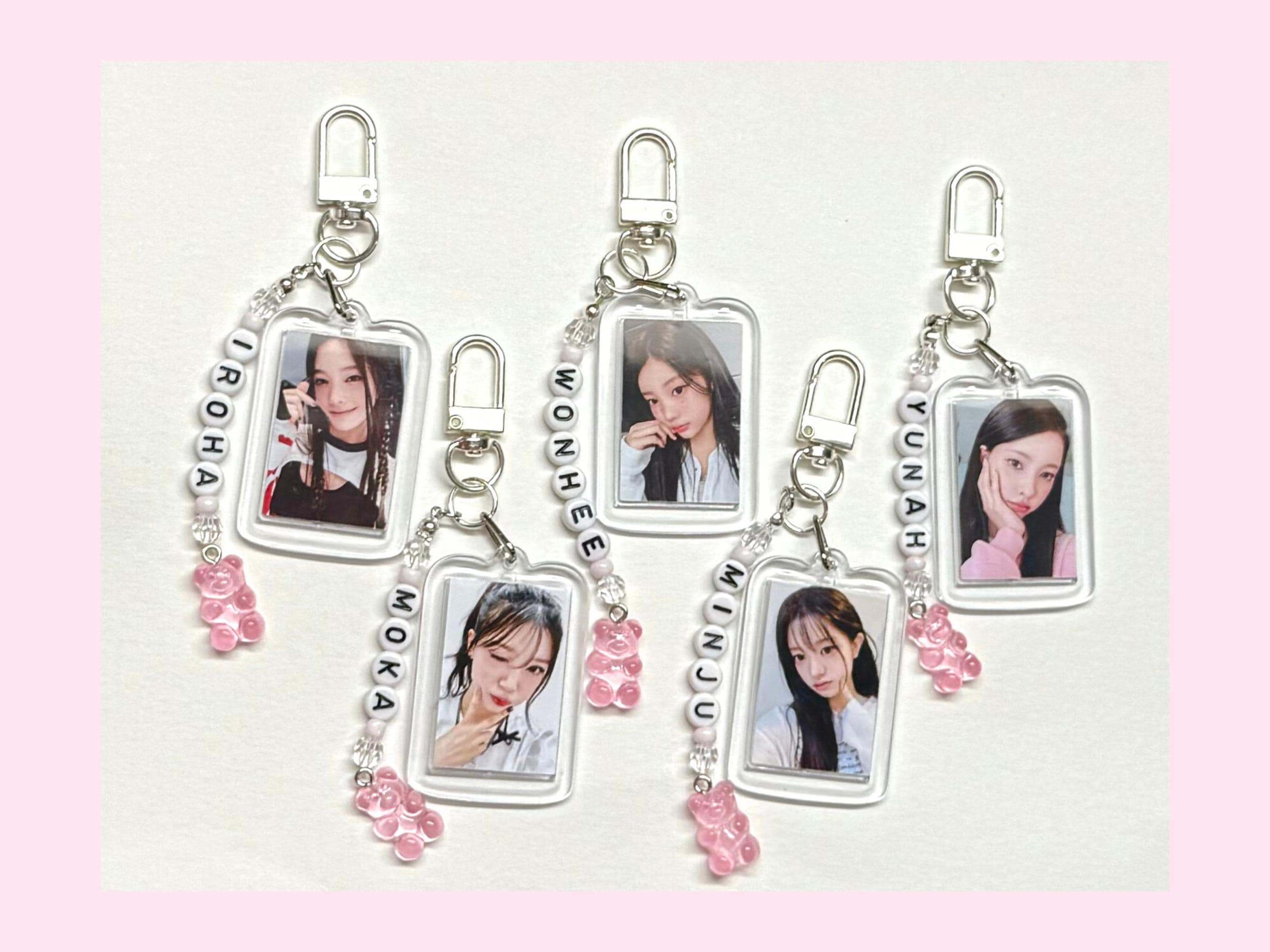 ILLIT Kpop Keychain - Double Sided Photo Frame With Beaded