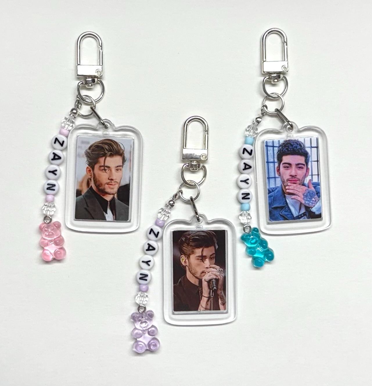 OneDirection ゼイン キーホルダー Zayn Malik Keychain - Double Sided Photo Frame With Beaded Name