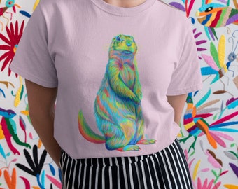 Rainbow Prairie Dog T-Shirt: Whimsical Animal Graphic Tee