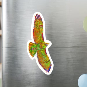 Red-Tailed Hawk Vinyl Sticker, Bird Watching Decal for Avid Birders, Detailed Flair, Colorful Design, Nature Lover Gift, Car Decal, Laptop