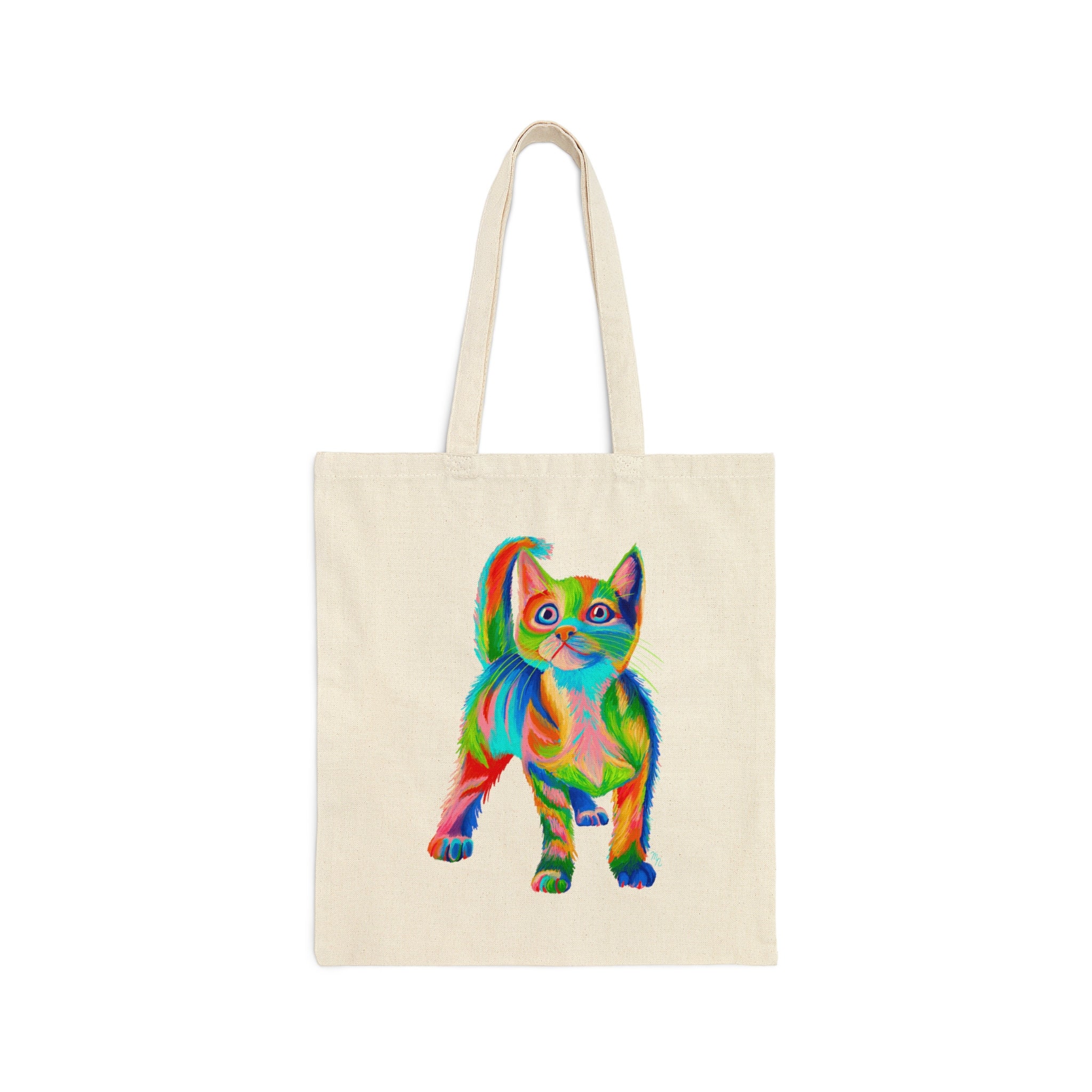 Watercolor Rainbow Small Reusable Ergonomic Bag, Shopping Bag