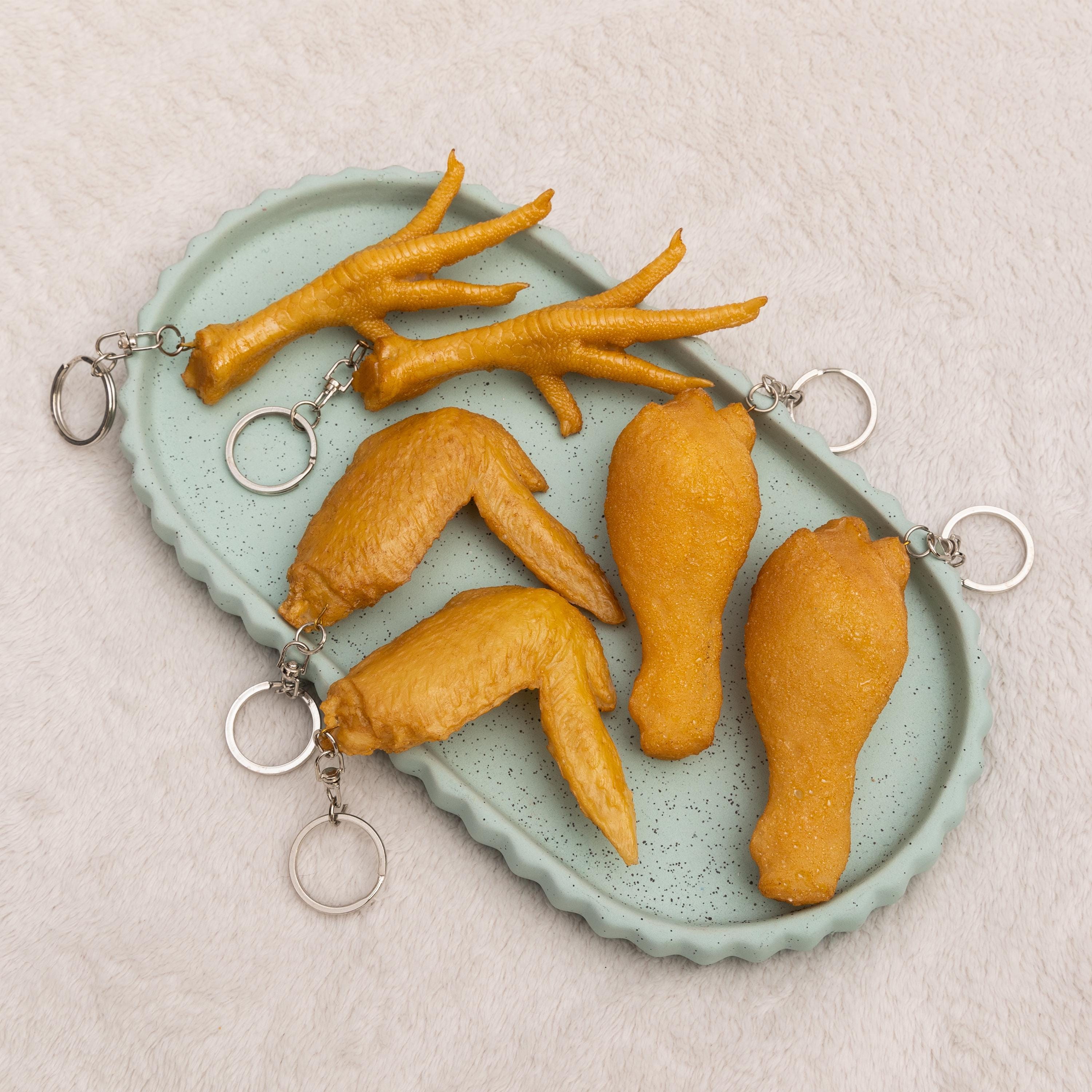 Realistic Fried Chicken Leg, Wing & Feet Keychain – Realistic Food ...