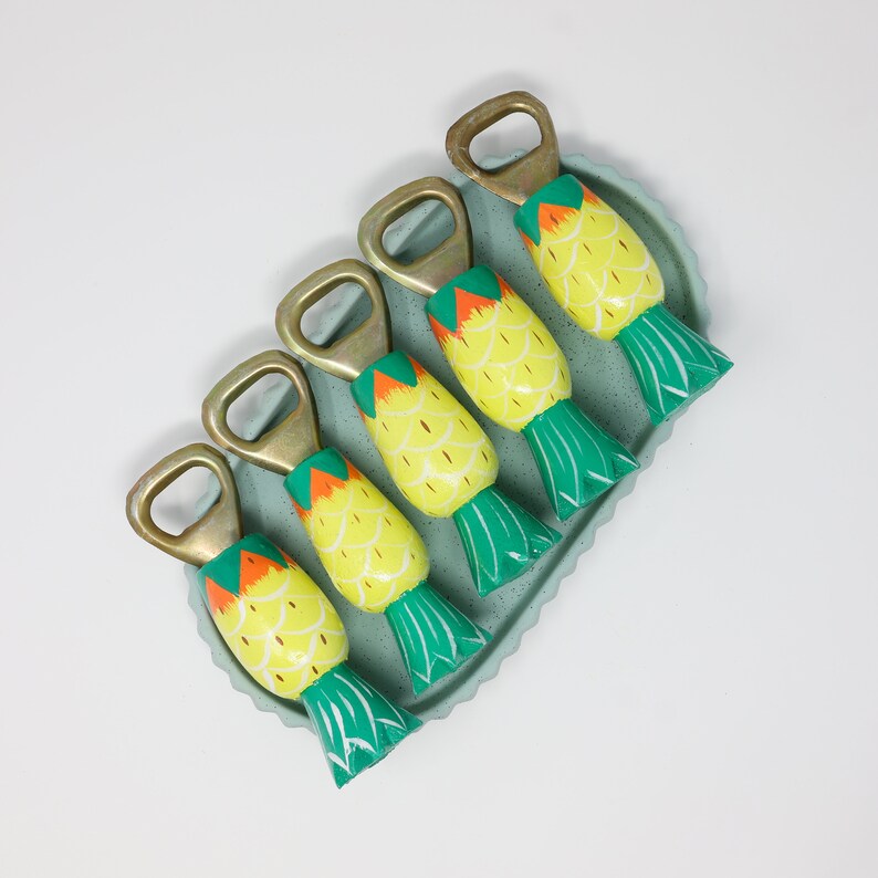 Hand Carved Wood Pineapple Shaped Bottle Opener, Wooden Bottle Opener ...