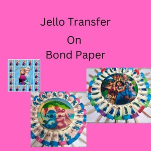 Bügelfolie für Jello Transfer Para Gelatina gelatransferfe Transfers essbares Bild