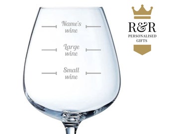 How Much Wine 11.8oz (350ml) Classic Wine Glass - Personalised with any name