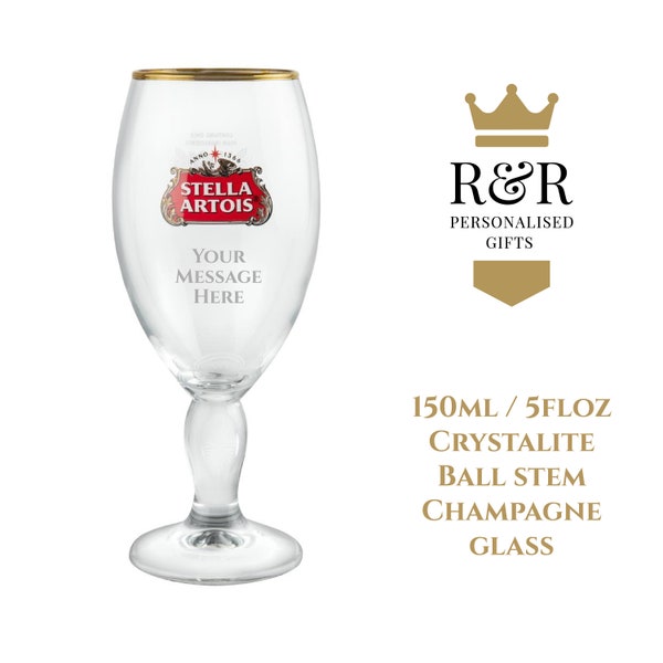 Personalised Engraved Stella Pint Glass - Add Any Name or Short Message