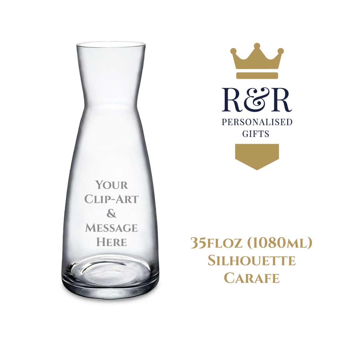 Personalised Engraved 1 Litre Silhouette Wine Carafe With Your Logo or