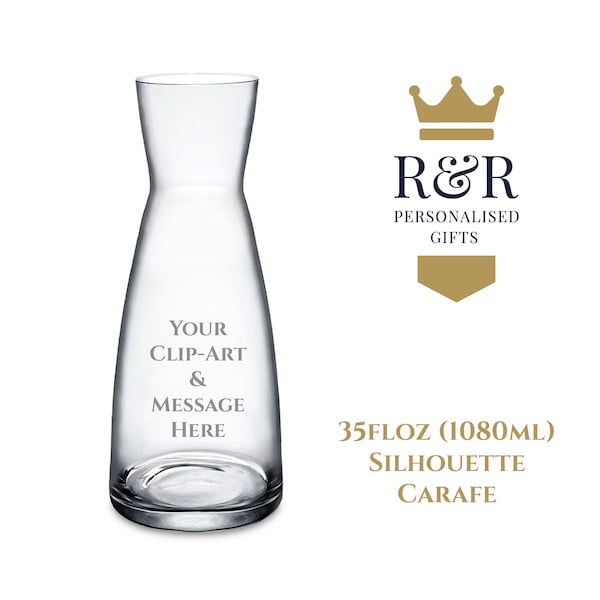 Personalised Engraved 1 Litre Silhouette Wine Carafe with Your Logo or Message