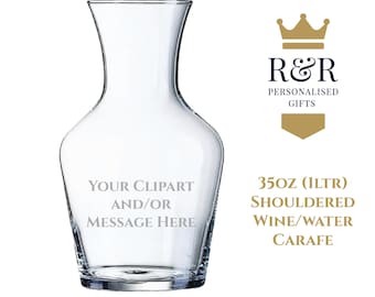 Personalised Engraved 1 Litre Shouldered Wine Carafe with Your Logo or Message