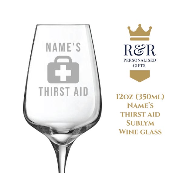 Names Thirst Aid 12oz (350ml) Sublym Wine Glass - Personalised With Any  Name - Etsy