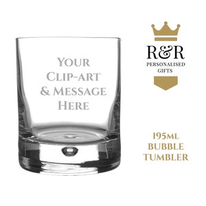 Personalised Engraved 195ml Bubble Tumbler glass - Personalise with any name or message