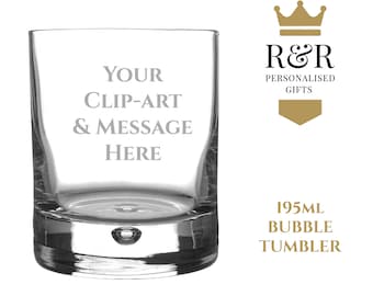 Personalised Engraved 195ml Bubble Tumbler glass - Personalise with any name or message