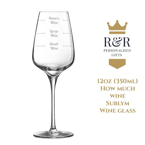 How Much Wine 12oz (35ml) Sublym Wine Glass - Personalised With Name - Etsy