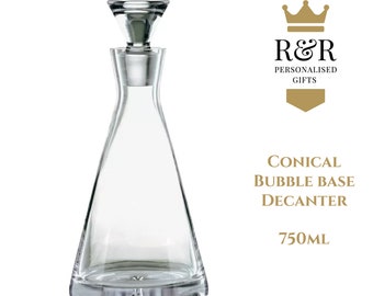 Personalised Engraved 750ml Litre Conical Decanter with Your Logo or Message