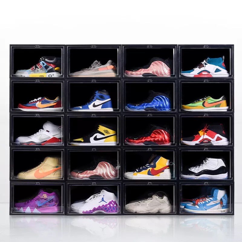 Hogar y decoración Almacenaje y organización Almacenamiento de calzado Led Voice Active Sneaker Display Case Apilable y Magnético 