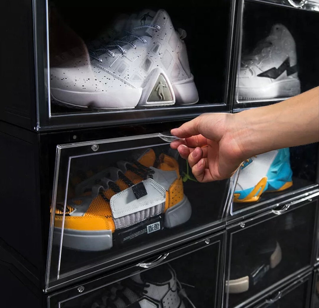 Shoe Storage Box Drop Side/front Sneaker Case Etsy