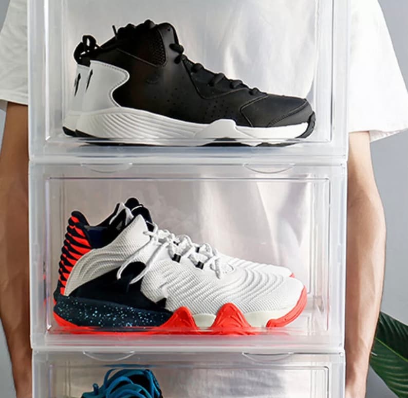 Shoe Storage Box Drop Side/front Sneaker Case Etsy