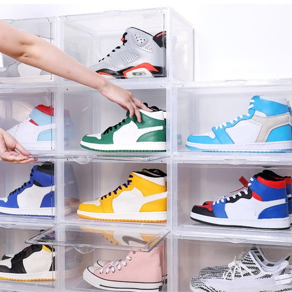 Drop Front Sneaker Cases, Crystal Clear, Magnetic, Stackable