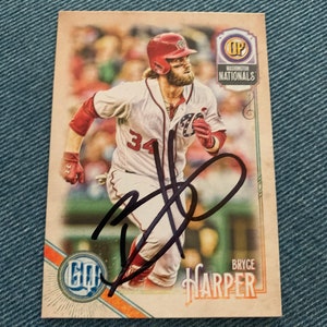 Bryce Harper Washington Nationals/ Philadelphia Phillies Signed Autographed Baseball Card COA