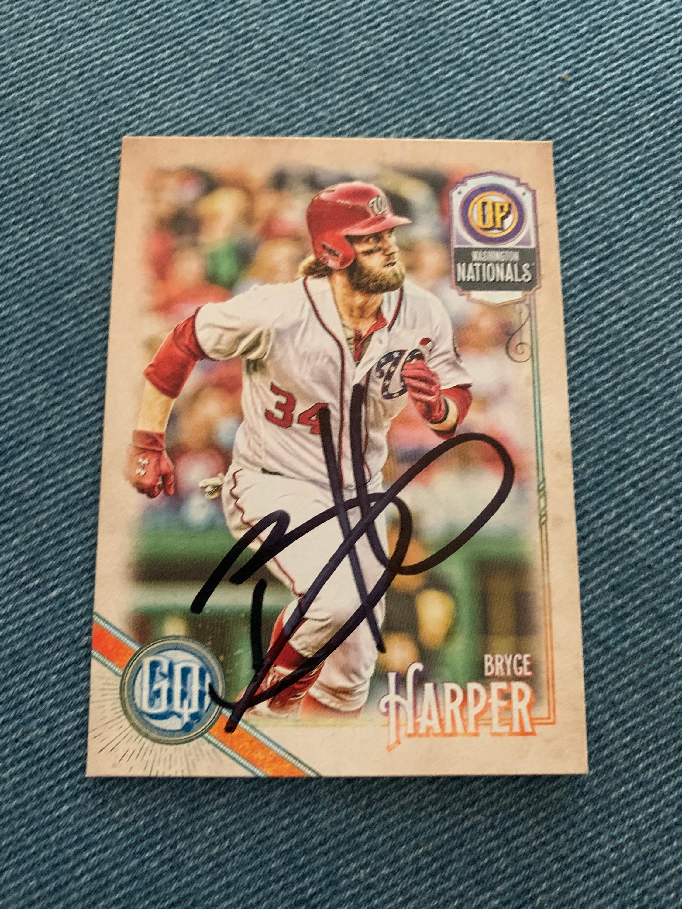 Bryce Harper Washington Nationals/ Philadelphia Phillies Signed Autographed Baseball Card COA