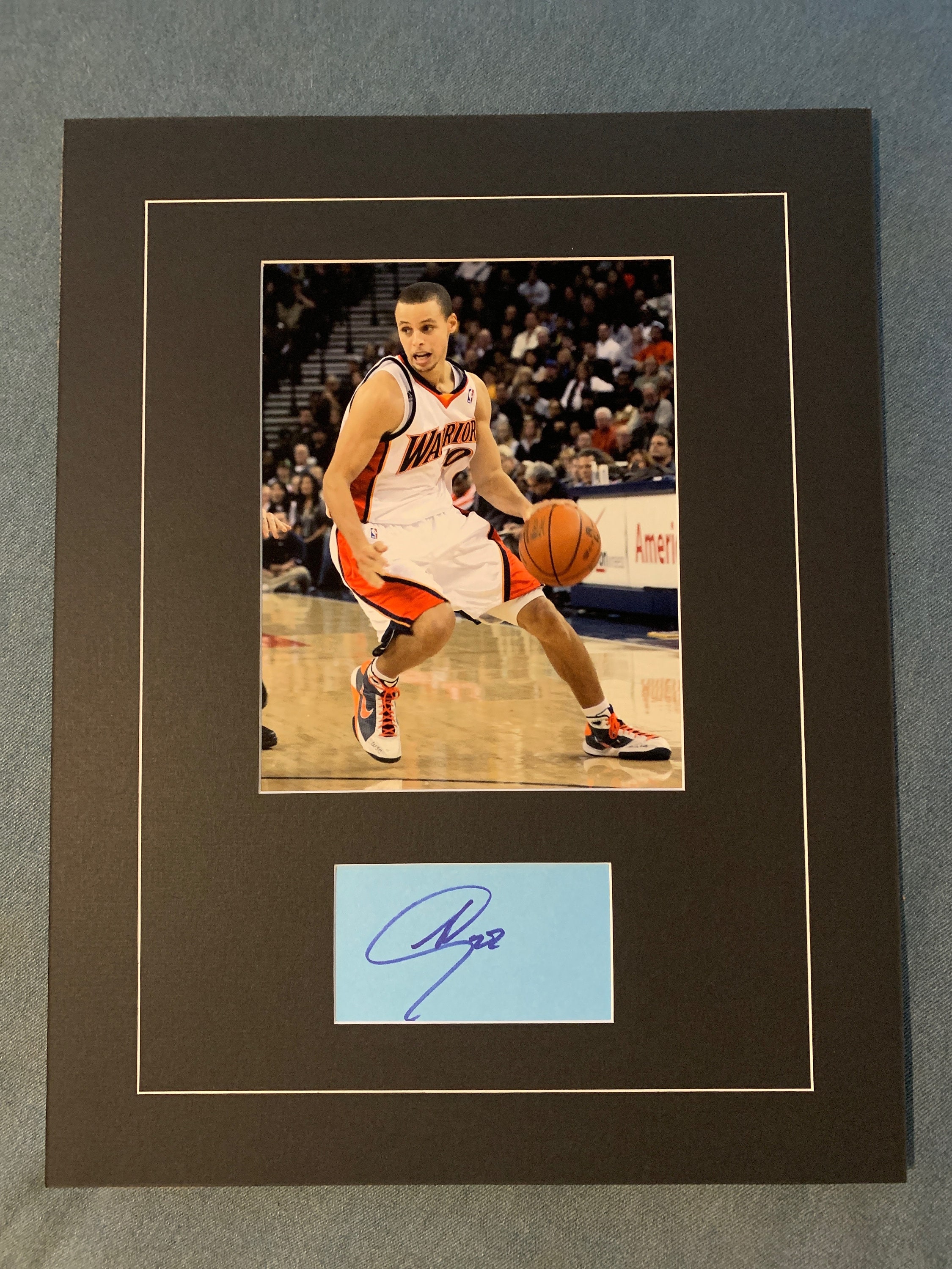 Stephen Curry Pre Printed Signature Signed Mounted Photo Display #22  Printed Autograph Picture