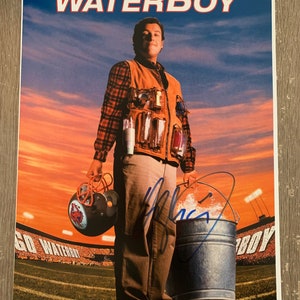 ADAM SANDLER SIGNED 12x18 THE WATERBOY MOVIE POSTER. COMEDY. JSA COA. D04
