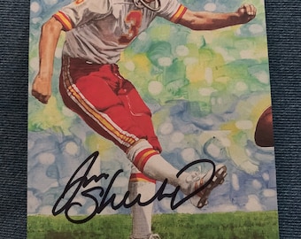 Jan Stenerud Firmado Autografiado Kansas City Chiefs 1991 Pro Football Hall of Fame Goal Line Art Card #4962/5000