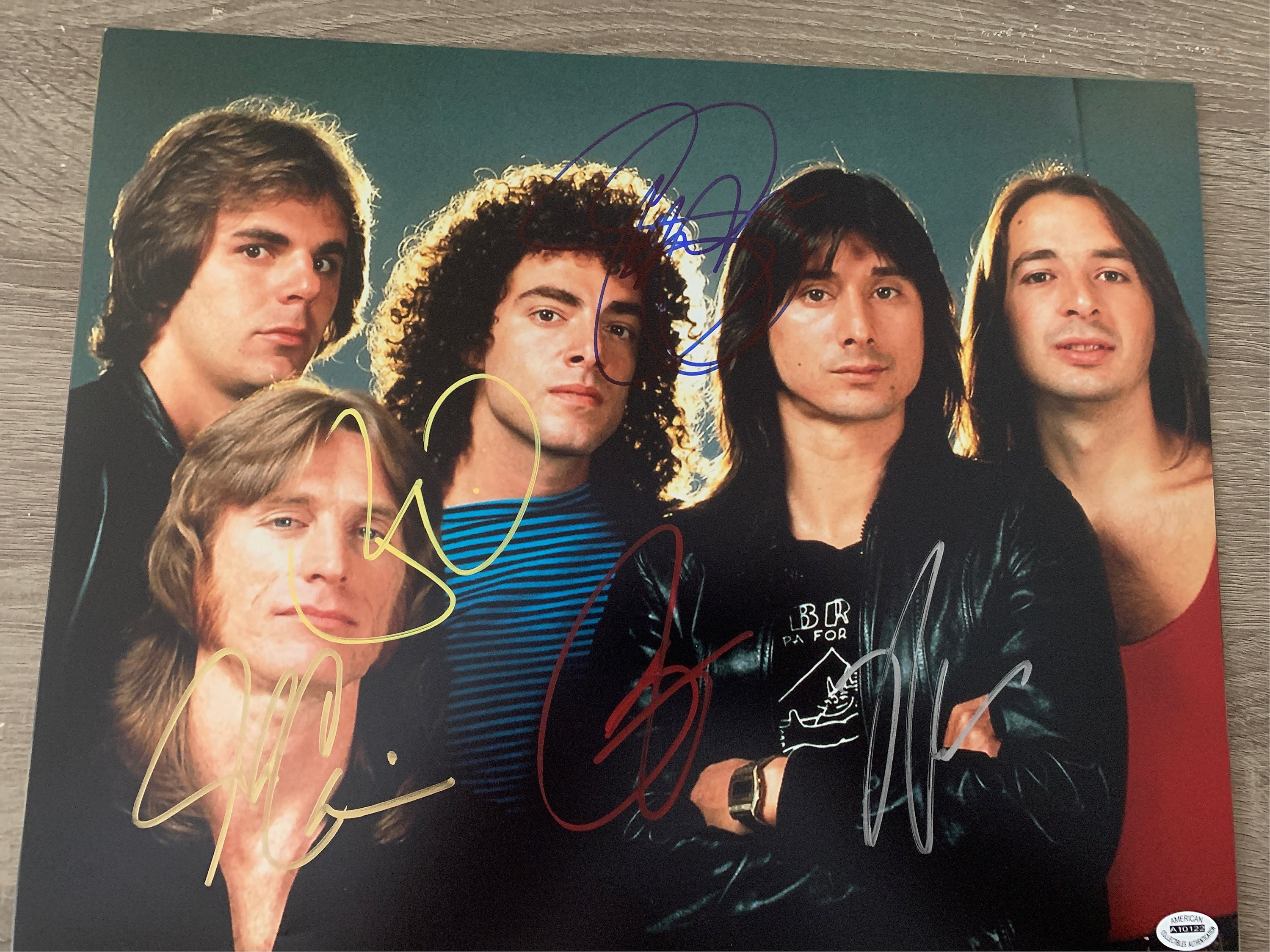 Journey Signed Escape Album COA Proof Autographed Vinyl Record Steve Perry, Steve Smith, Neal Schon, Jonathan Cain STAR Journey Signed Escape Album COA Proof Autographed Vinyl Record Steve Perry, Steve Smith, Neal Schon, Jonathan Cain STAR