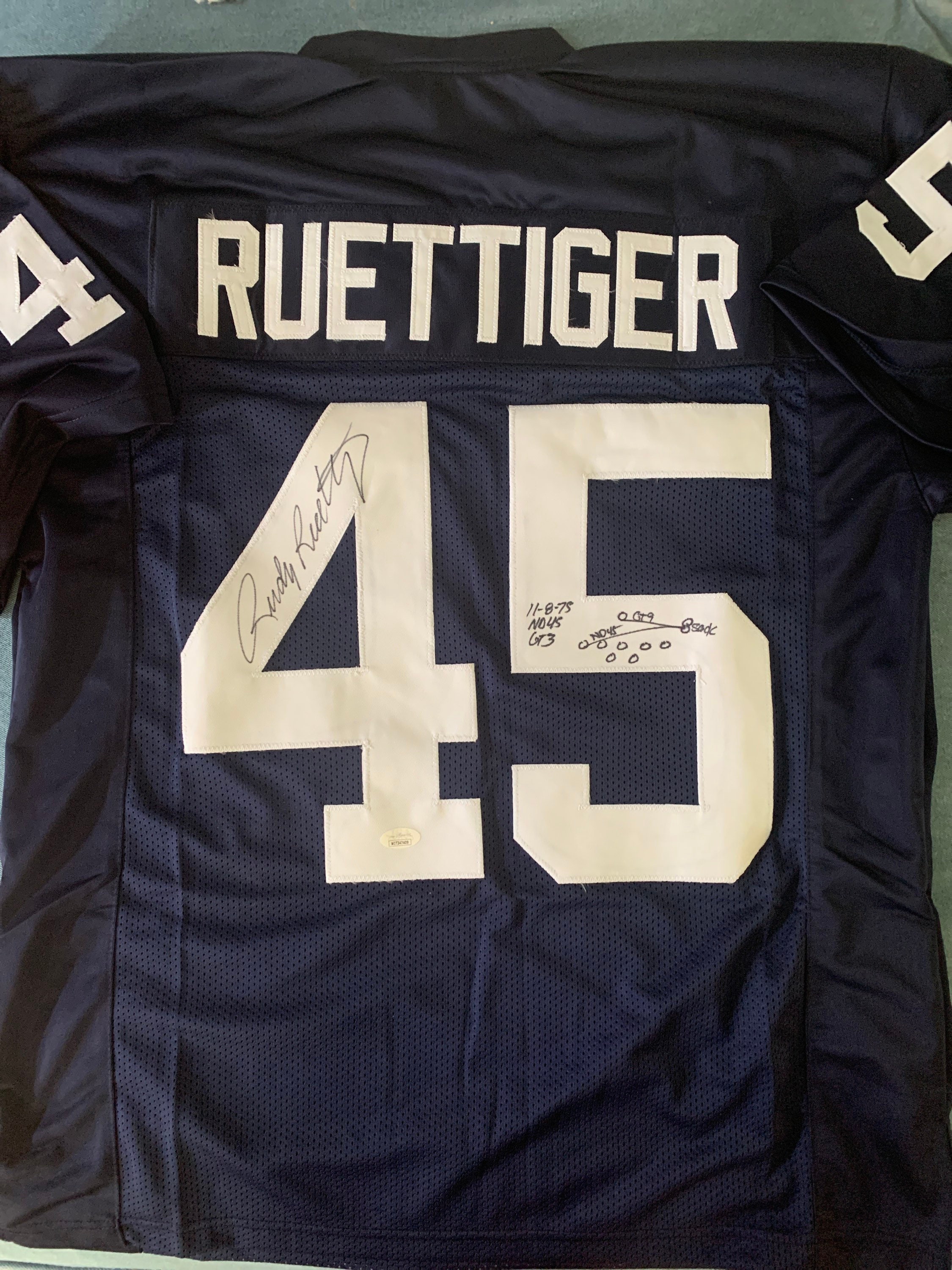 autographed rudy jersey